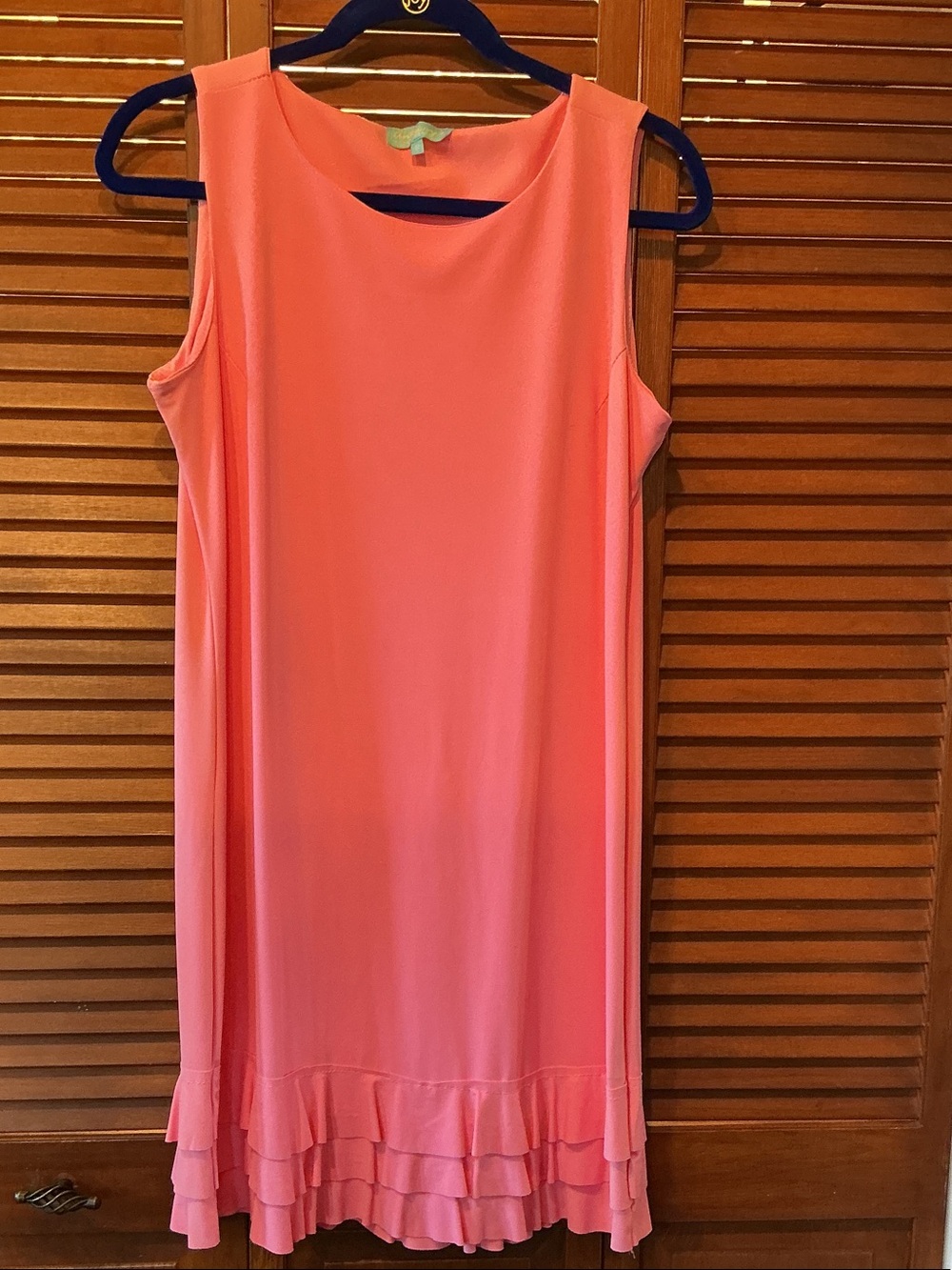 Lulu-B Coral Pink Sleeveless Ruffle Hem Dress